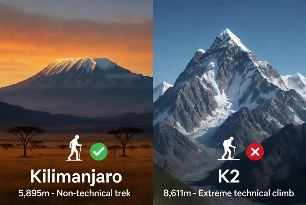 K2 and Kilimanjaro