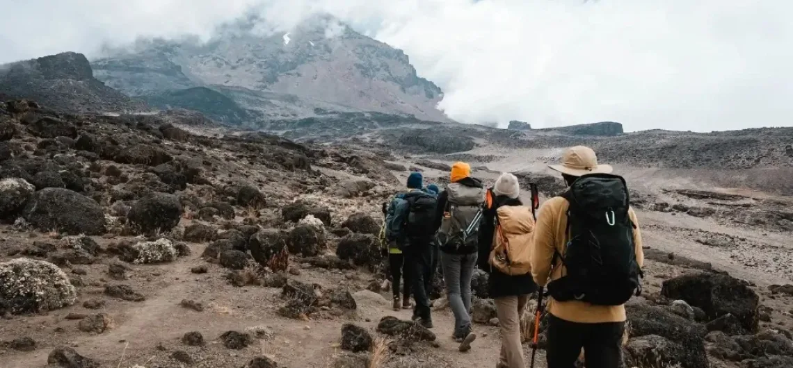 Walking at a slow pace on Mount Kilimanjaro