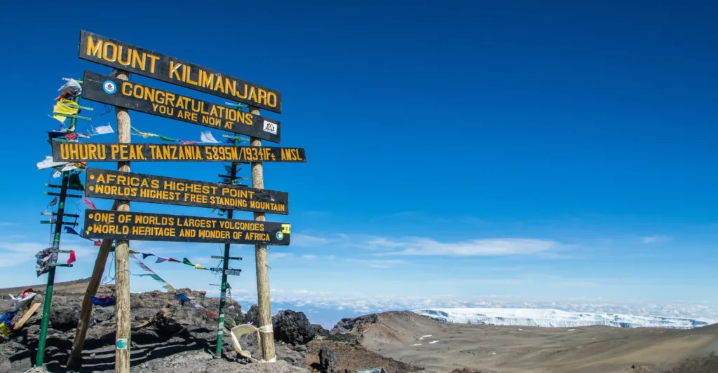 How Kilimanjaro's summit at Uhuru Peak looks like