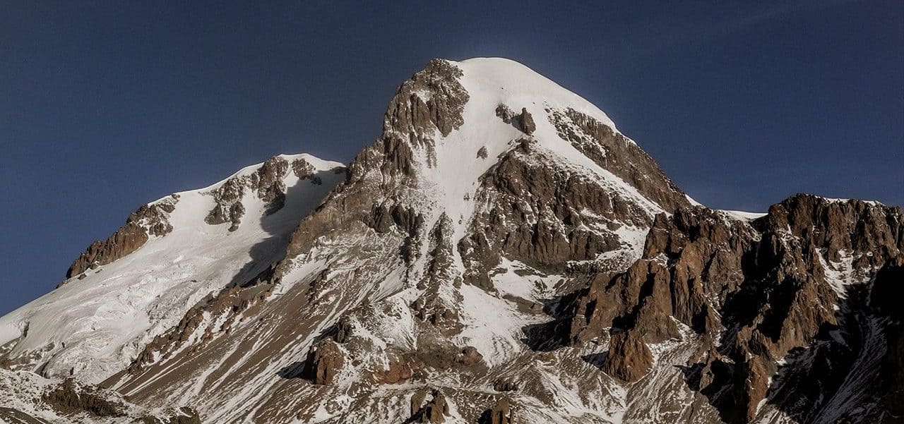 Mount Kazbek, fifth highest mountain in Europe
