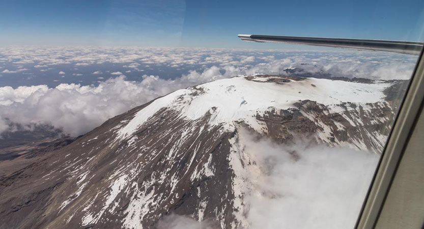 Aerial view of Mount Kilimanjaro