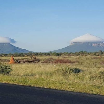 Omatako Mountains, the twin, cone shaped inselbergs in Namibia