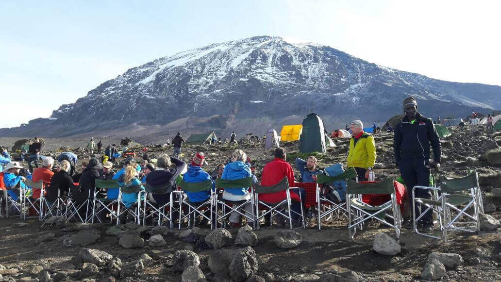 breakfast on Mount Kilimanjaro