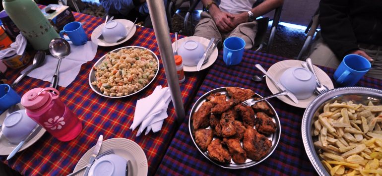 dinner on Mount Kilimanjaro