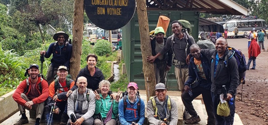 Ending Kilimanjaro trek at Mweka gate