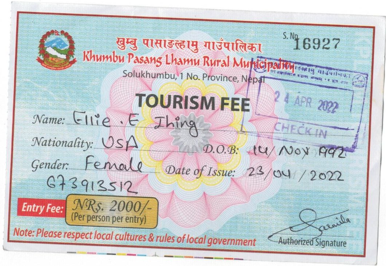 Khumbu Rural Municipality Permit
