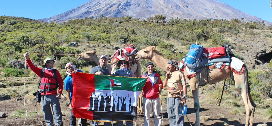 Camels on Kilimanjaro
