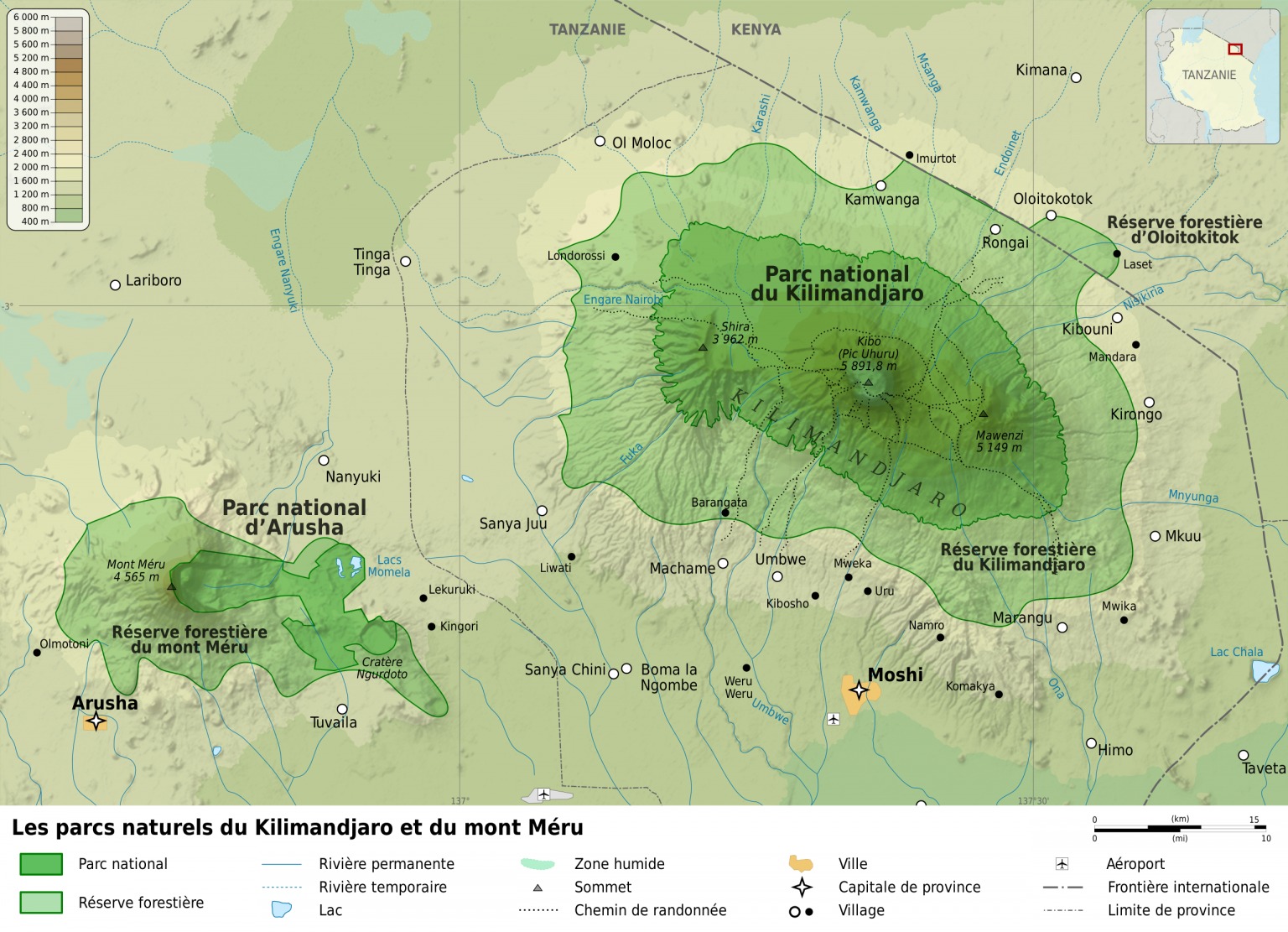 Mount Kilimanjaro Map, Google, Satellite, 3D and all Kilimanjaro route maps
