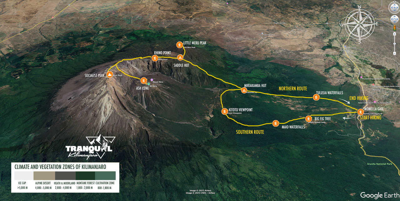 Mount Meru Route Map