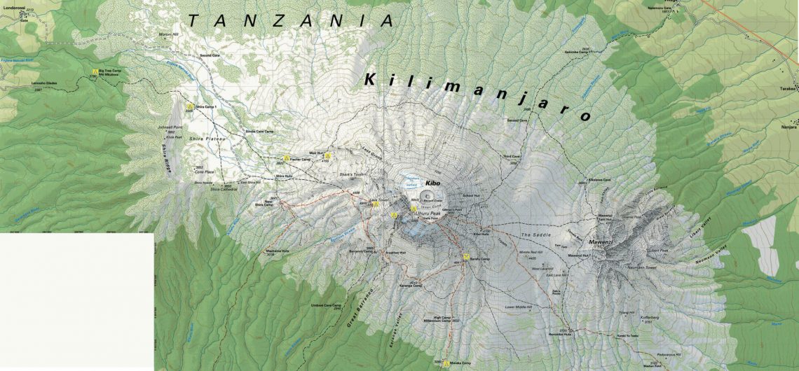 Mount Kilimanjaro Map, Google, Satellite, 3D and all Kilimanjaro route maps