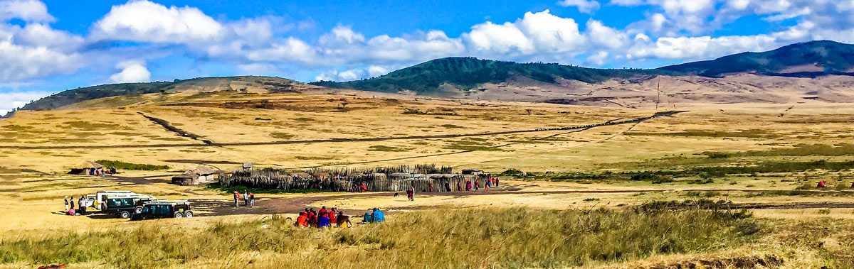ngorongoro crater highlands Maasai village view