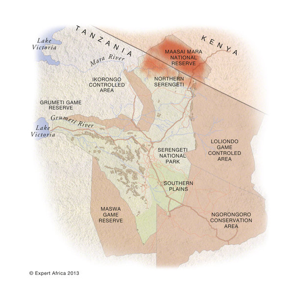 Wildebeest migration map, October