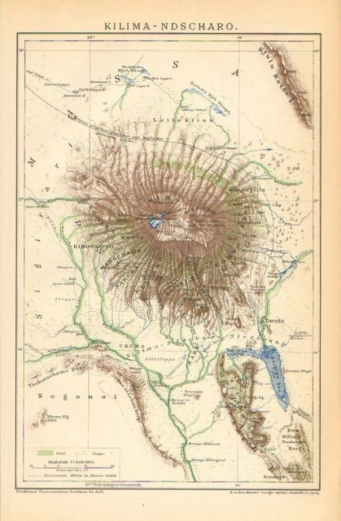 Old Mount Kilimanjaro Map