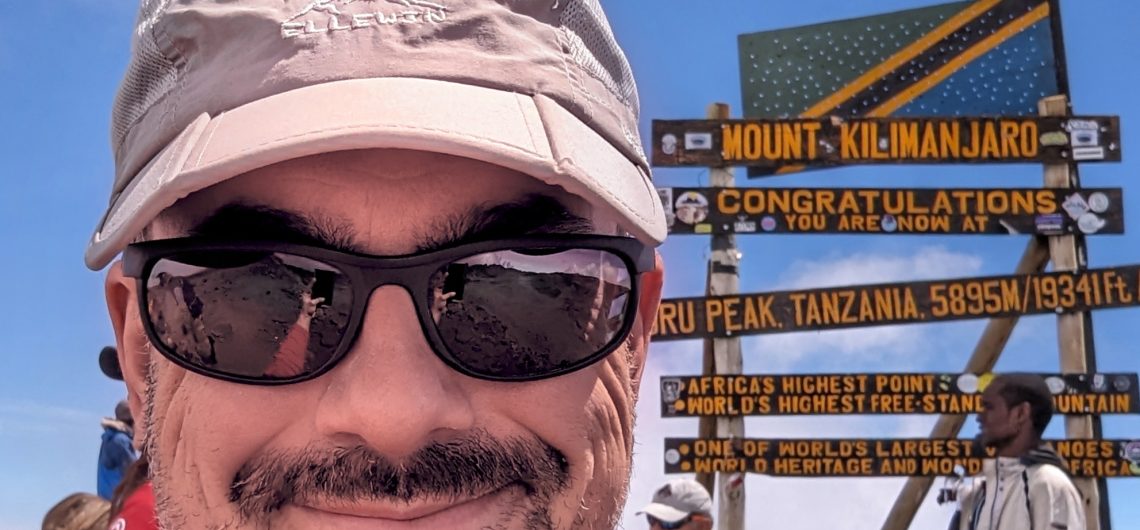 Selfie on Uhuru Peak, Kilimanjaro