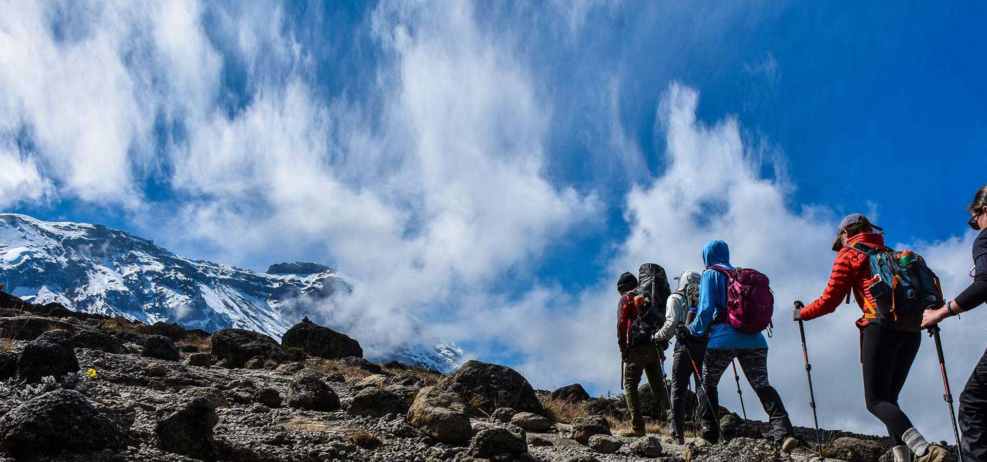 Climbers on Mount Kilimanjaro