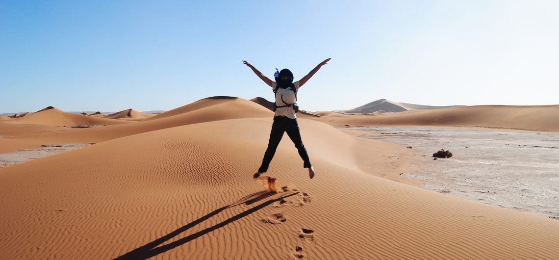 Hiking Sahara Desert