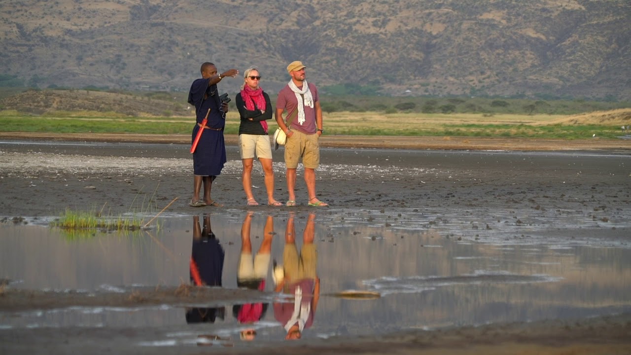 Trekking lake natron near lengai